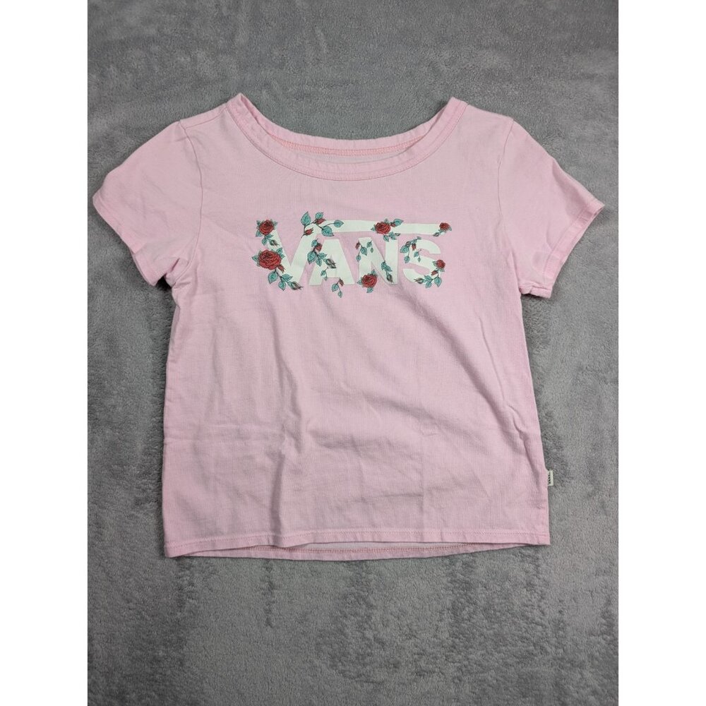 Vans Top Womens Size X Small Pink Roses Skater Y2k Retro Streetwear